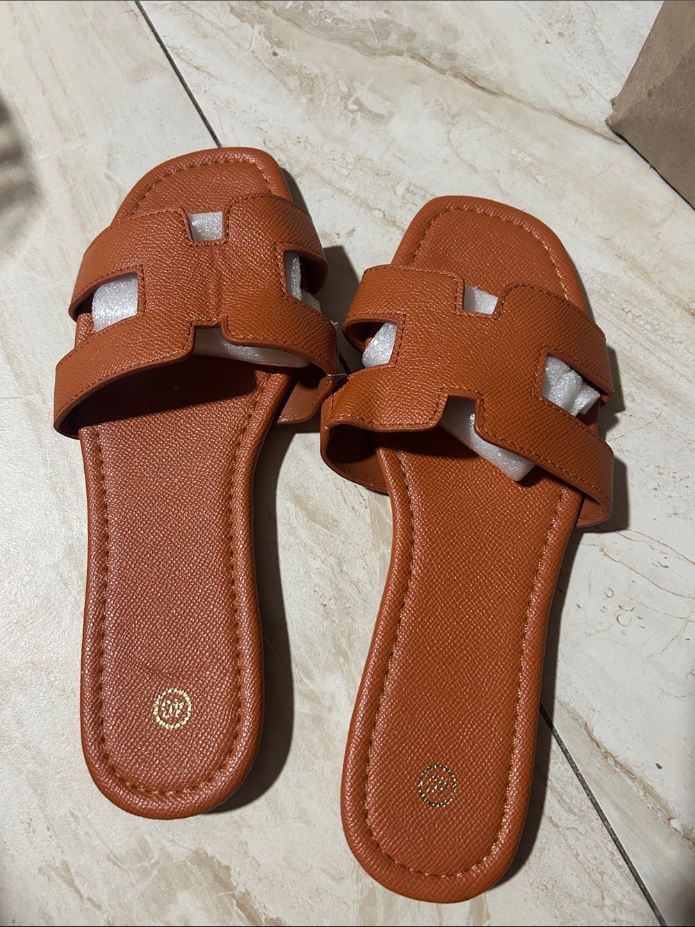 Angel Dear Burnt Orange Slide Sandals